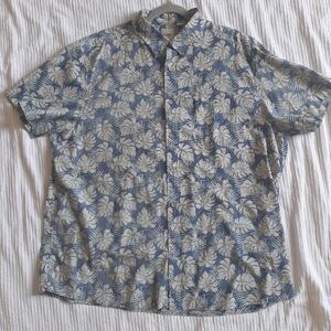 ROWM Hawaiian Button Down Shirt 100% Cotton Beach Coastal XXL